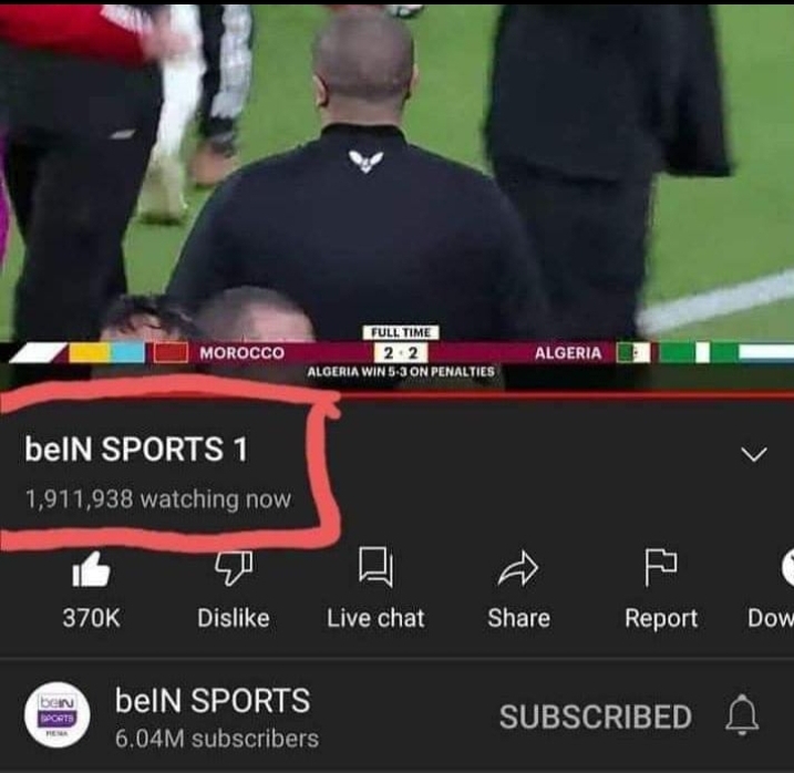 شركة beinsport لبين سبورت ترفع مداخيلها من اليوتوب: