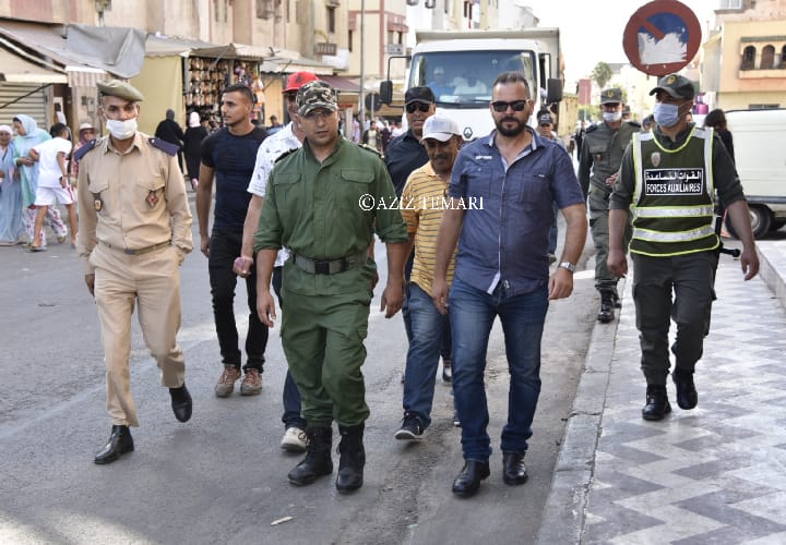 حملة لتحرير الملك العمومي بتراب الملحقة الإدارية الرابعة و السابعة بتمارة