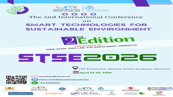 الرشيدية : المؤتمر الدولي الثاني حول التكنولوجيات الذكية في خدمة بيئة مستدامة من 23 إلى 25 أبريل 2026
