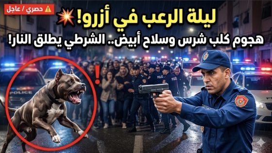 ساعات عصيبة بأزرو.. شرطي يستعمل سلاحه الوظيفي بعد هجوم كلب شرس وتهديد خطير بالسلاح الأبيض